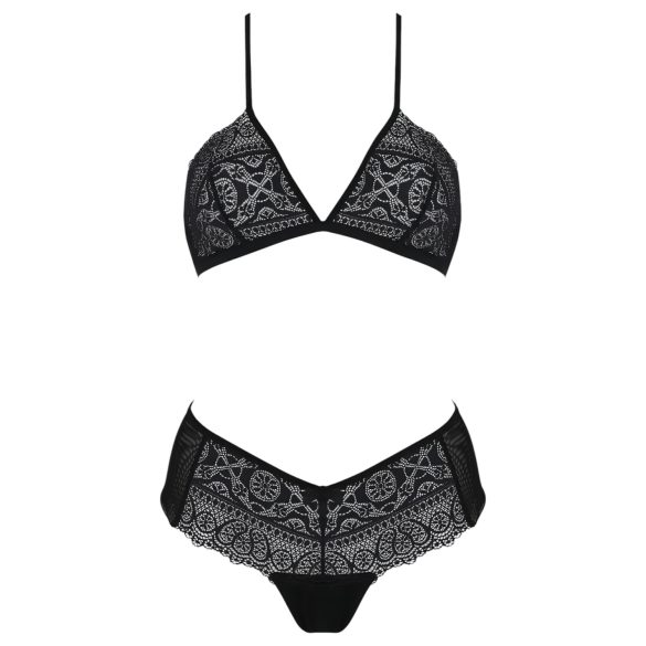 Passion Eco Kerria - čipkasti bikini set (crni)