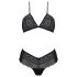 Passion Eco Kerria - čipkasti bikini set (crni) - L/XL