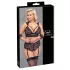 Cottelli Bondage Plus Size - čipkasti grudnjak set (crna) - 4XL