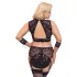Cottelli Bondage Plus Size - čipkasti grudnjak set (crna) - 4XL