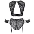 Cottelli Bondage Plus Size - čipkasti grudnjak set (crna) - 4XL