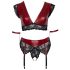 / Cottelli Bondage Plus Size - čipkasti grudnjak set (crvena)