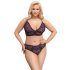 Cottelli Plus Size - prozirni uzorak grudnjak set (ljubičasti)