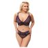 Cottelli Plus Size - prozirni uzorak grudnjak set (ljubičasti)
