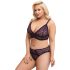 Cottelli Plus Size - prozirni uzorak grudnjak set (ljubičasti)