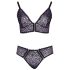 Cottelli Plus Size - prozirni uzorak grudnjak set (ljubičasti)