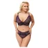 Cottelli Plus Size - prozirni uzorak grudnjak set (ljubičasta) - 2XL