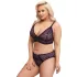 Cottelli Plus Size - prozirni uzorak grudnjak set (ljubičasta) - 2XL