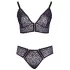 Cottelli Plus Size - prozirni uzorak grudnjak set (ljubičasta) - 2XL