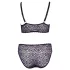 Cottelli Plus Size - prozirni uzorak grudnjak set (ljubičasta) - 2XL