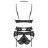 Obsessive Alessya - čipkasti donji rublje set (crno) - M/L