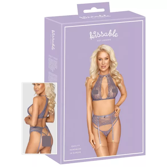 Kissable - čipkasti komplet donjeg rublja - ljubičasta