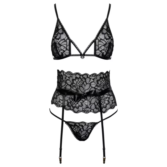 Kissable - set grudnjaka s remenom (crno)