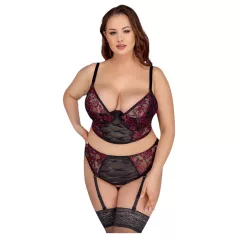 Cottelli Plus Size - podesivi grudnjak set (crveni)