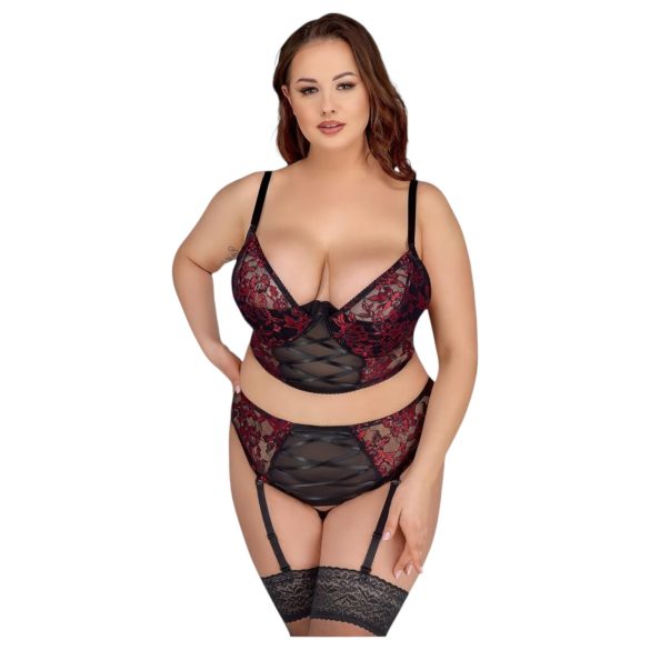 Cottelli Plus Size – komplet grudnjaka (crveni)