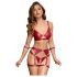 Cottelli Bondage sjajni grudnjak set i lisice (crveni)