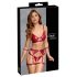 Cottelli Bondage sjajni grudnjak set i lisice (crveni)