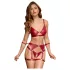 Cottelli Bondage sjajni grudnjak set i lisice (crveni) - L
