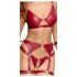 Cottelli Bondage sjajni grudnjak set i lisice (crveni) - L