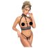 Abierta Fina - otvoreni set s lancima (crni) - XL