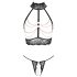 Abierta Fina - otvoreni set s lancima (crni) - XL