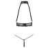 Abierta Fina - otvoreni set s lancima (crni) - XL