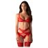 Obsessive Cupid Desir - čipkasti donji veš set (crveno)
