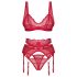Obsessive Cupid Desir - čipkasti donji veš set (crveno)