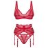 Obsessive Cupid Desir - čipkasti donji veš set (crveno)