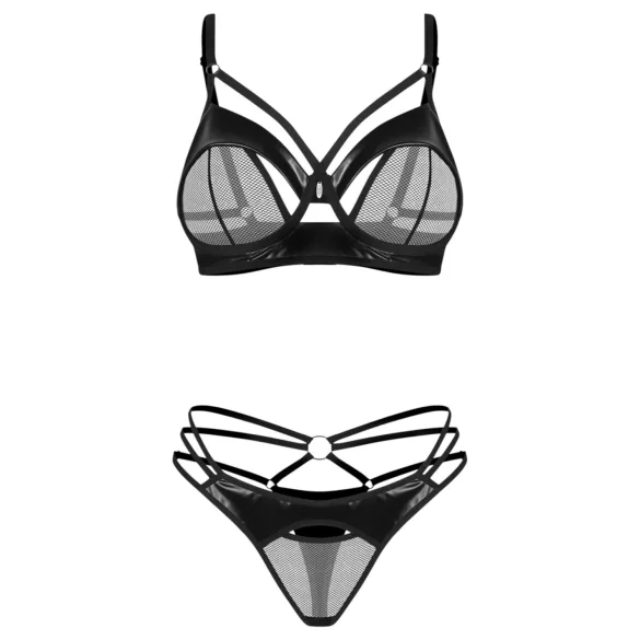 Obsessive - set s remenom grudnjak - crna
