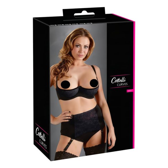 Cottelli Plus Size - crni grudnjak za podizanje