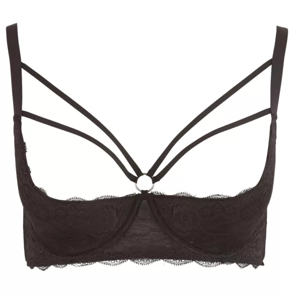 Cottelli Plus Size - grudnjak s naramenicama i prstenovima - crna - 95D
