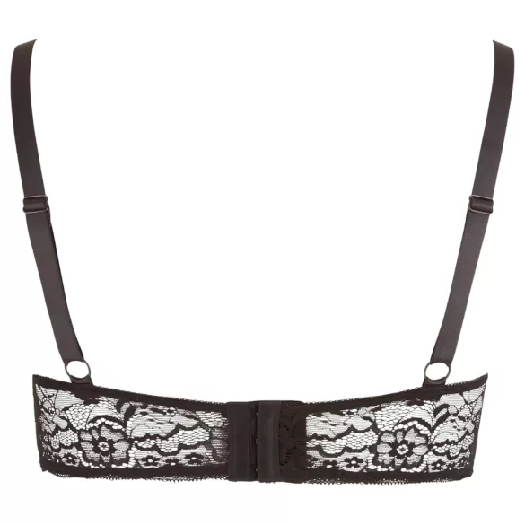Cottelli Plus Size - grudnjak s naramenicama i prstenovima - crna - 95F