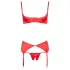 Cottelli - otvoreni grudnjak s motivom srca - crvena seksi set - 80B/M