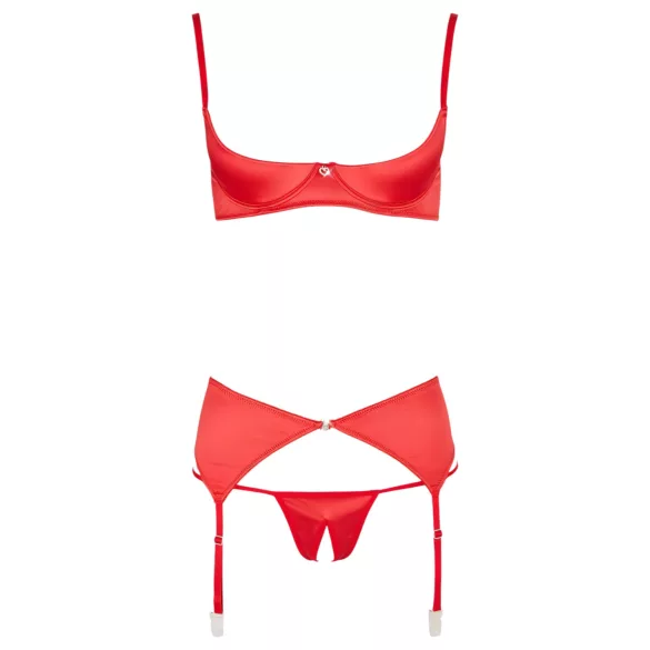 Cottelli - otvoreni grudnjak s motivom srca - crvena seksi set - 85C/L