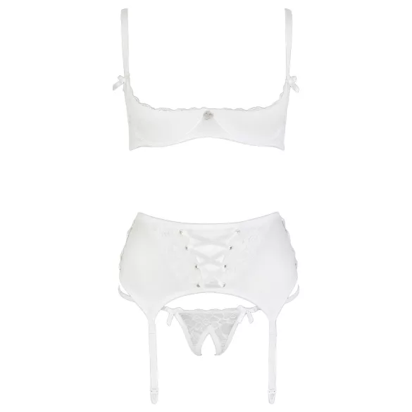 Cottelli - push-up komplet s čipkom i vezicama - bijela - 80B/M