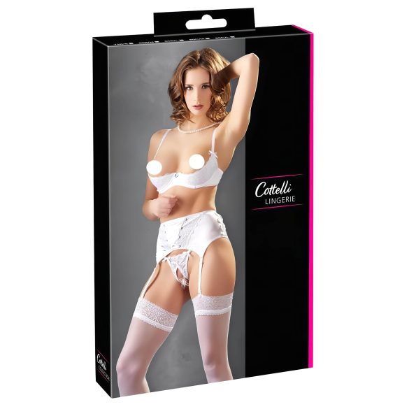 Cottelli - bijeli set s korzetom i čipkastim grudnjakom - 85C/L