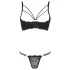 Cottelli - grudnjak s naramenicama i ringovima - tanga - crna - 85C/L
