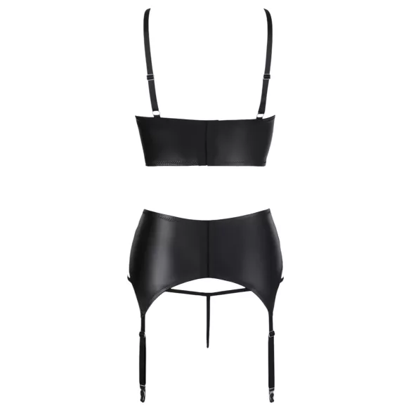 Abierta Fina - čipkasti set donjeg rublja s remenčićima - crna - 85C/L