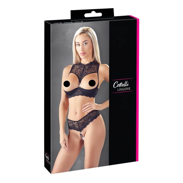 Cottelli - otvoreni grudnjak set (crna)