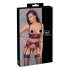 Cottelli Bondage - Crveni mat čipkasti set za podizanje grudi