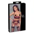 Cottelli Bondage - mrežasti grudnjak set s čipkom - crveni - XL