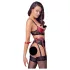 Cottelli Bondage - mrežasti grudnjak set s čipkom - crveni - XL