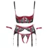 Cottelli Bondage - mrežasti grudnjak set s čipkom - crveni - XL