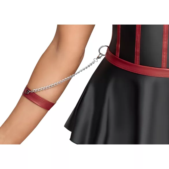 Cottelli Bondage - set donjeg rublja i lisice za zapešća - sjajni crni - 80B/M