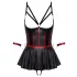 Cottelli Bondage - set donjeg rublja i lisice za zapešća - sjajni crni - 80B/M