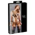 Cottelli Bondage - sjajni ukrasni body bikini pojas - crna - M