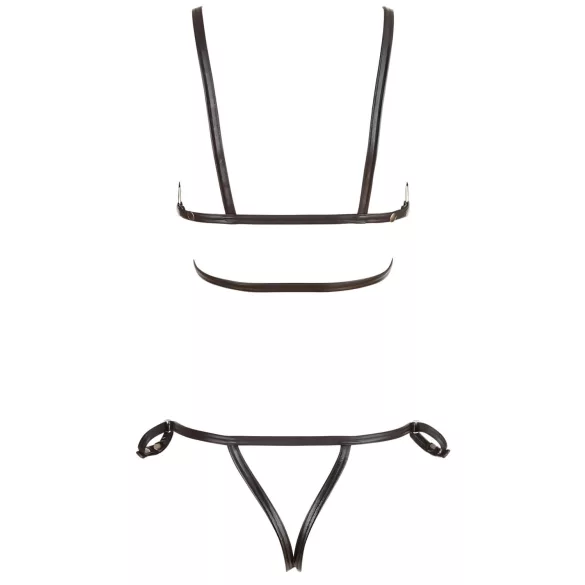 Cottelli Bondage - sjajni ukrasni body bikini pojas - crna - M