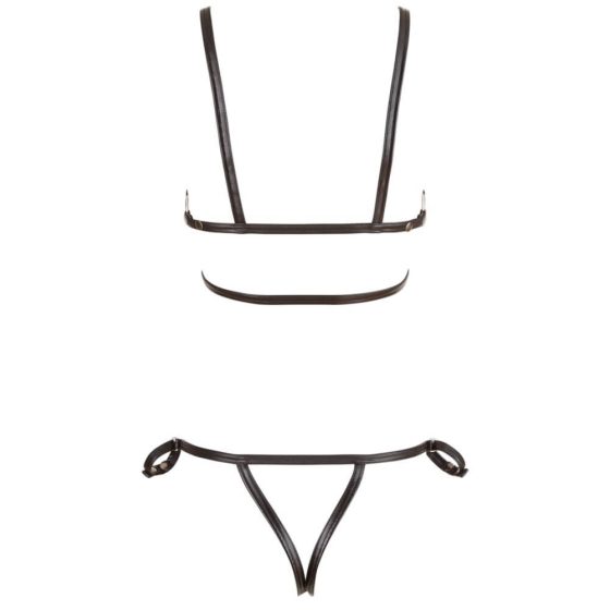 Cottelli Bondage - bikini s pojasom za tijelo sa sjajnim ukrasima (crni) - M