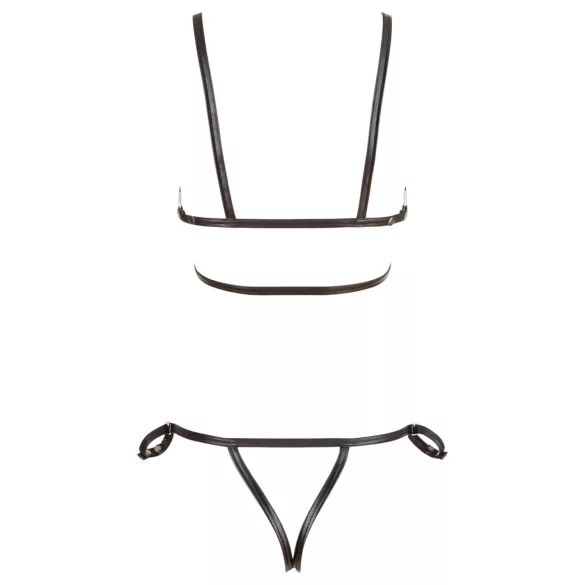 Cottelli Bondage - sjajni ukrasni body bikini pojas - crna - L